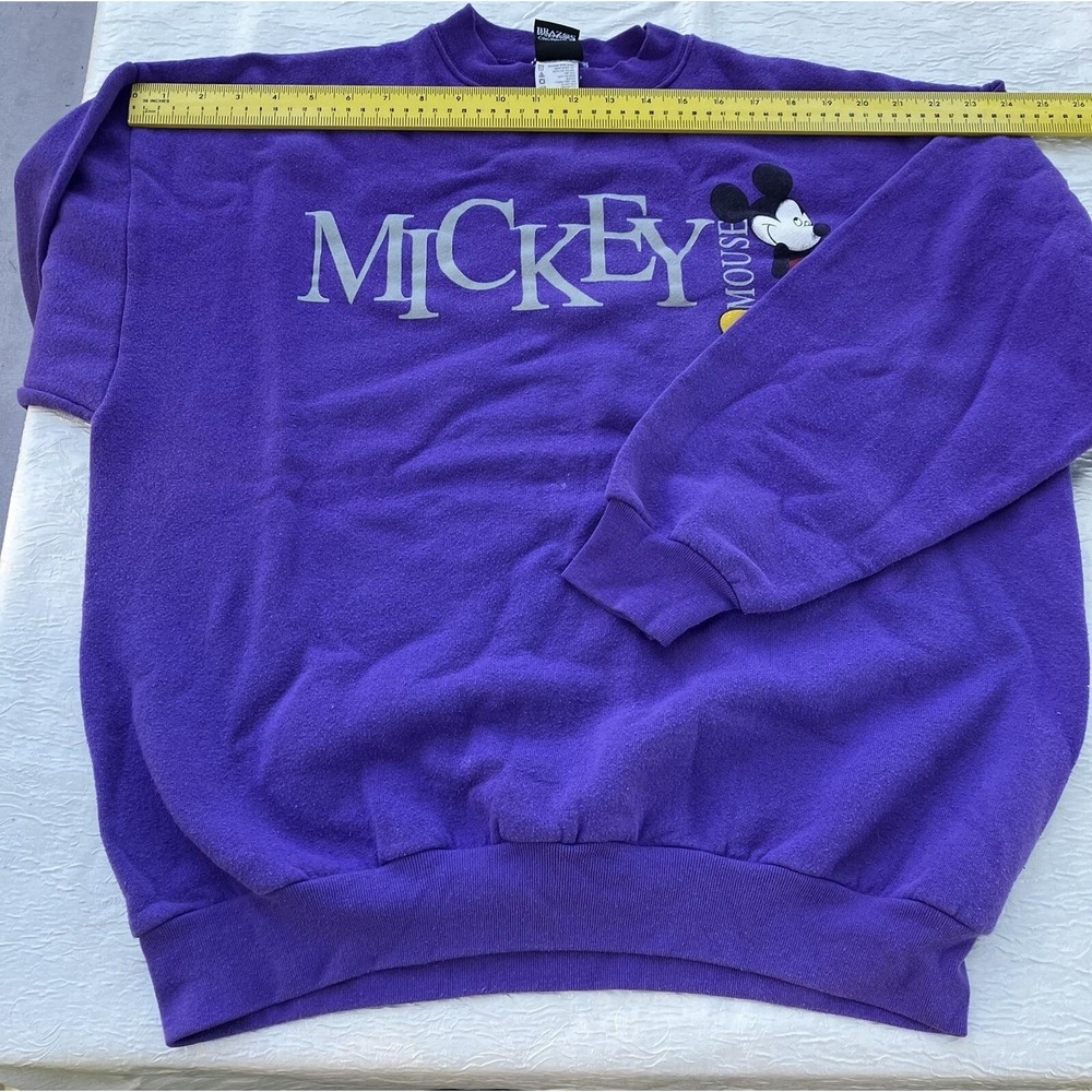 Vintage Mickey Unlimited Purple Sweatshirt XL Brazos Sportswear Disney Crewneck - Picture 8 of 9